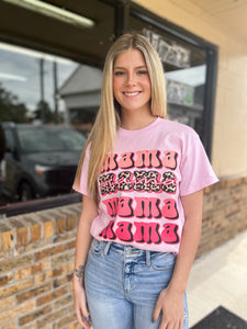 Leopard Mama Pink Tee