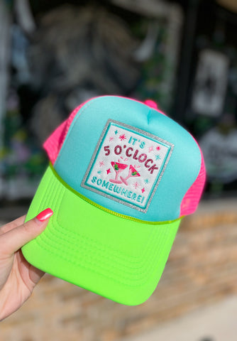 5 o’Clock Somewhere Trucker Hat