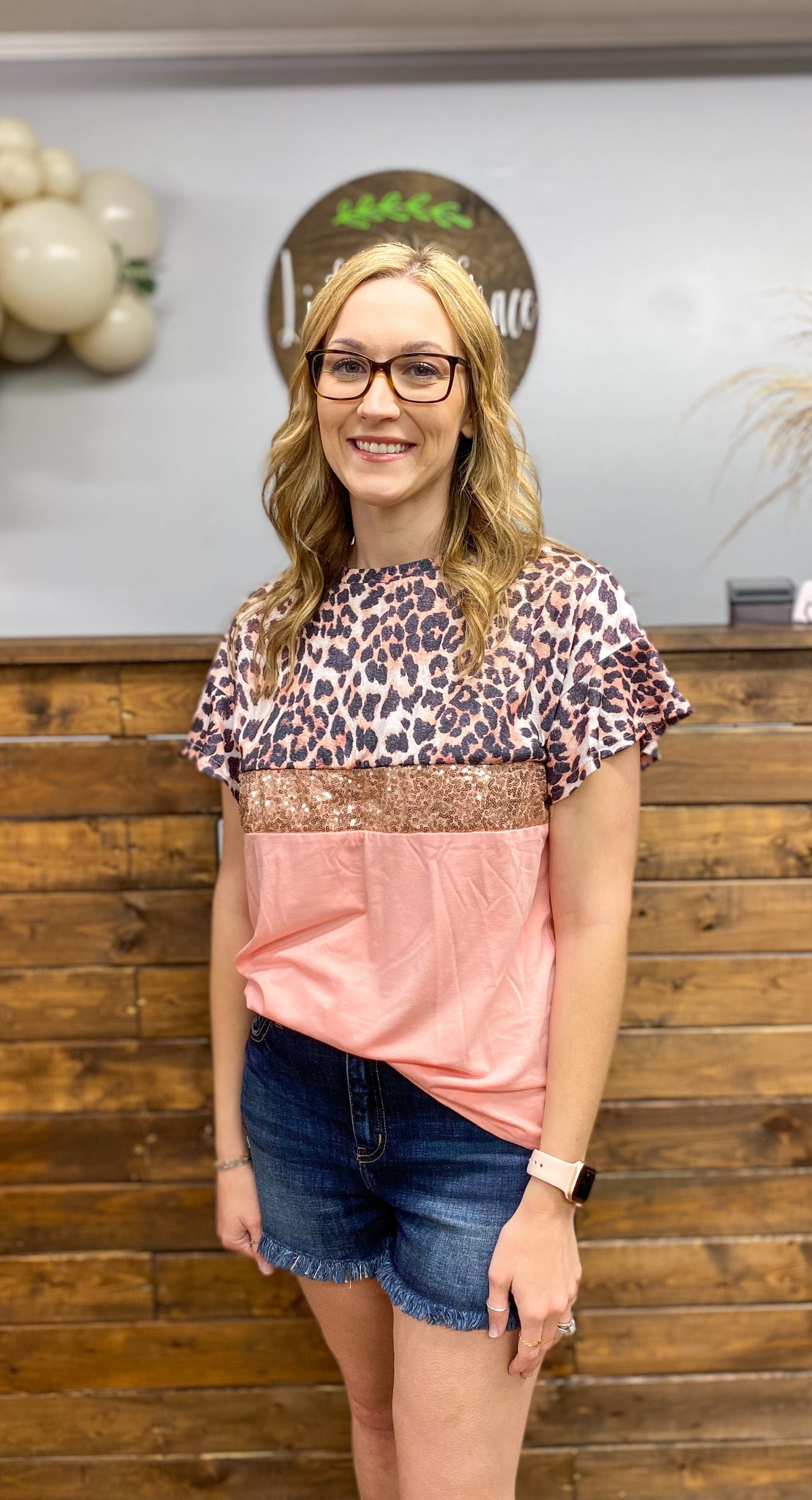 Leopard Blush Top