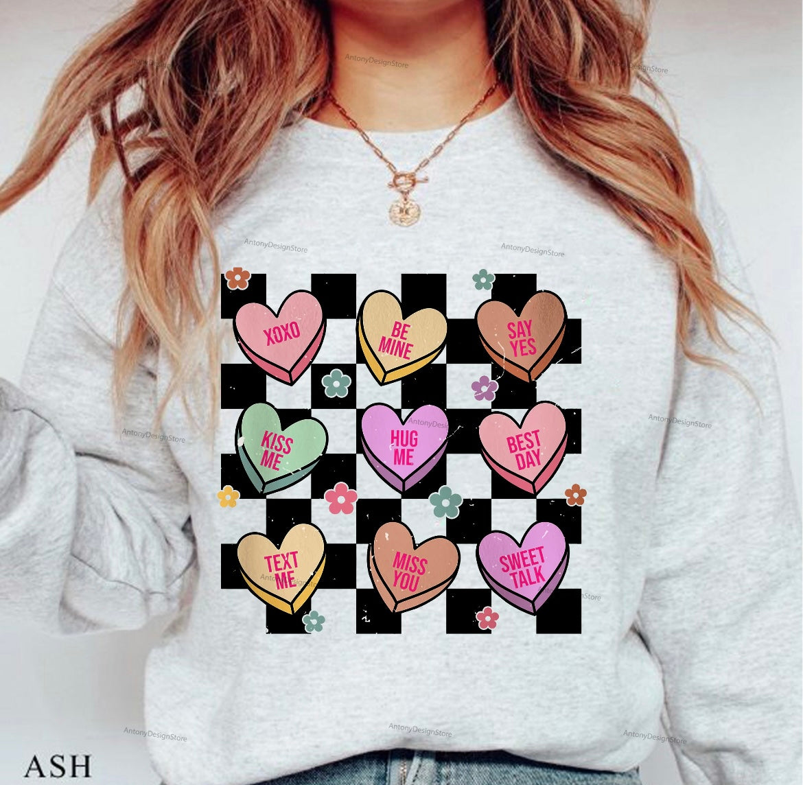 Retro Candy Hearts Sweatshirt