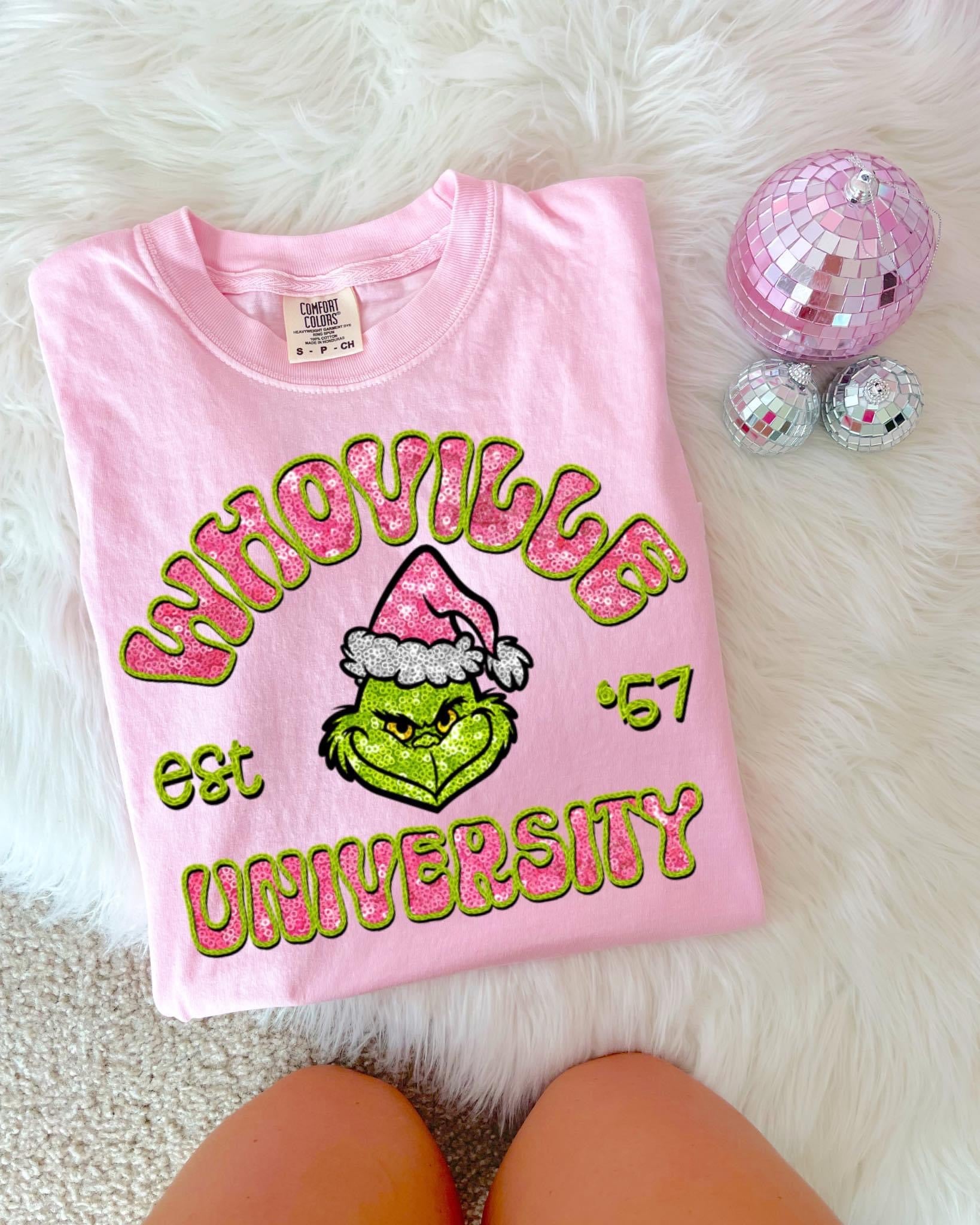 Faux Glitter University Tee