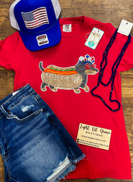 Hotdog Sequin Tee