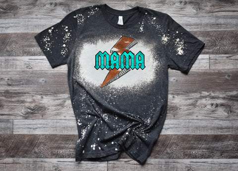 Mama Cowhide Bolt Bleached Tee