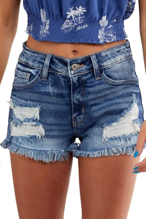 Denim Fray Shorts