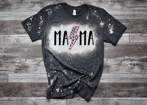 Mama Colorful Leopard Bolt Bleached Tee