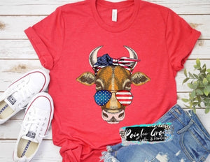 Patriotic Cow Tee