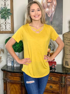 Mustard Criss Cross Top