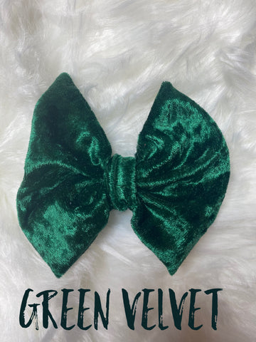 Green Velvet Bow