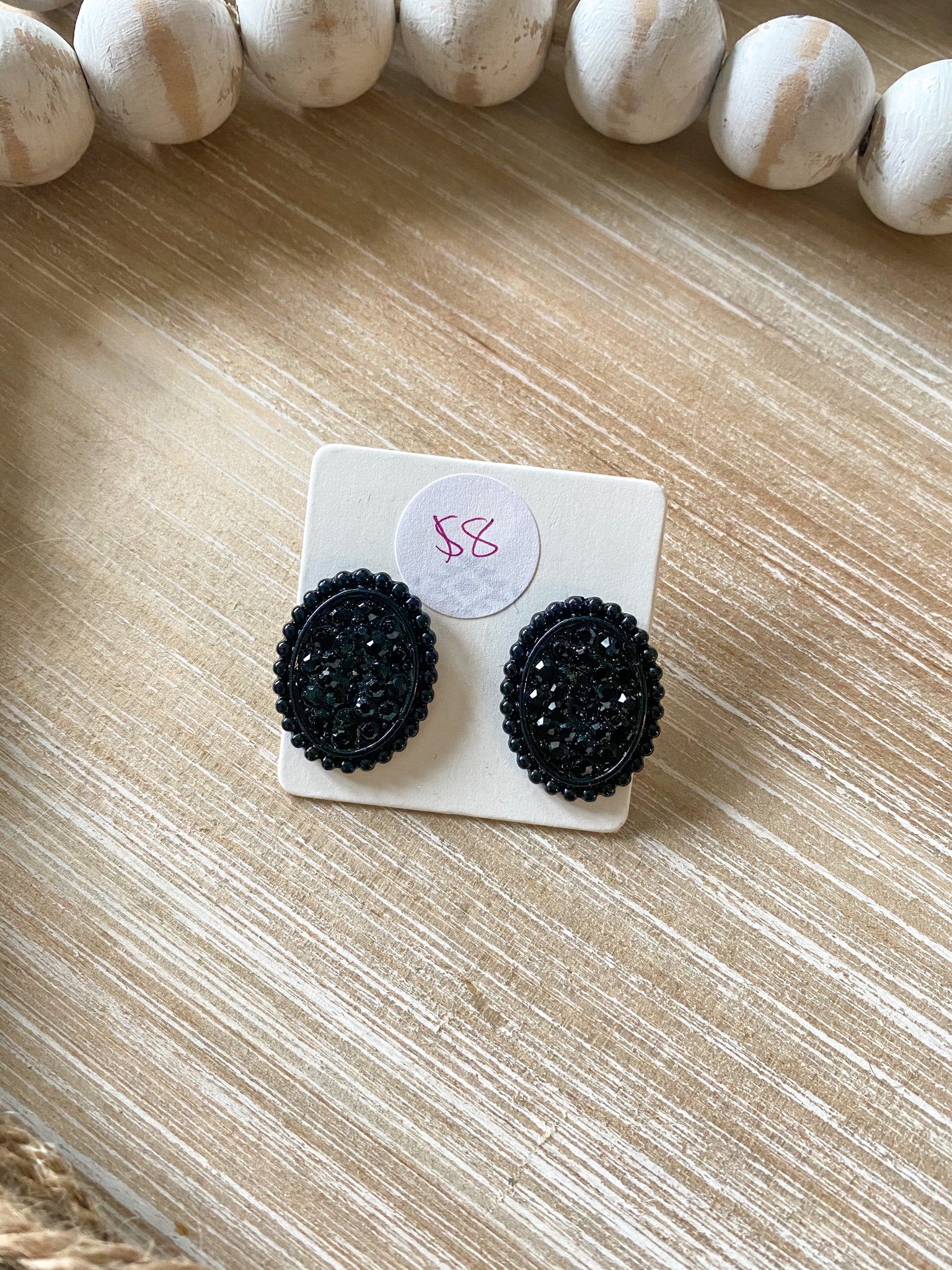 Black Sparkle Studs