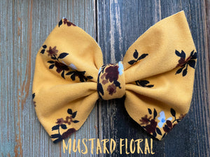 Mustard Floral Bow