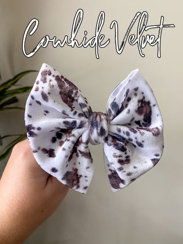 Cowhide Velvet Bow