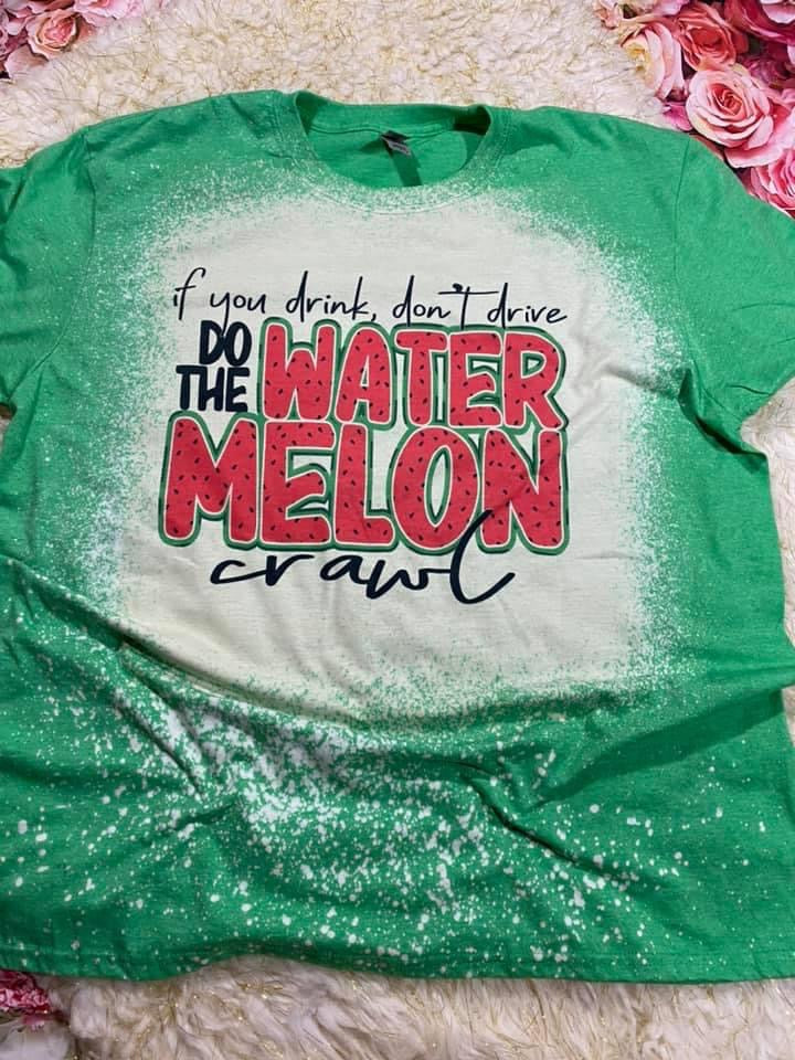 Watermelon Crawl Bleached Tee