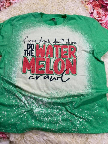 Watermelon Crawl Bleached Tee