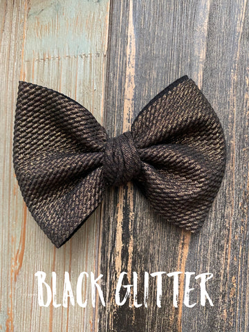 Black Glitter Bow