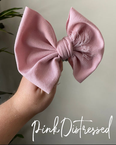 Pink Distressed Bow