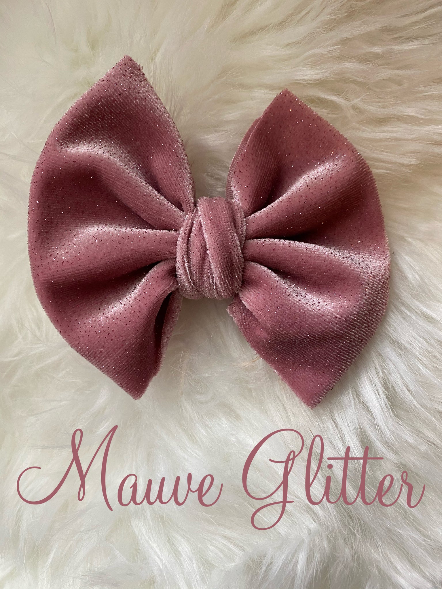 Mauve Glitter Bow