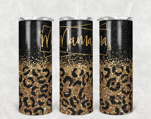 Black & Gold Mama Skinny Tumbler