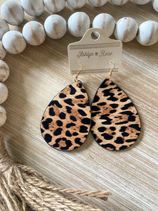 Cheetah Teardrop Earrings