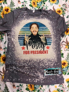 Posty For President Bleached Tee