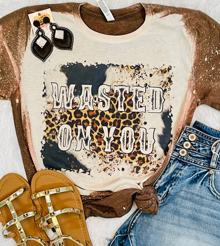 Wasted on You Bleached Tee