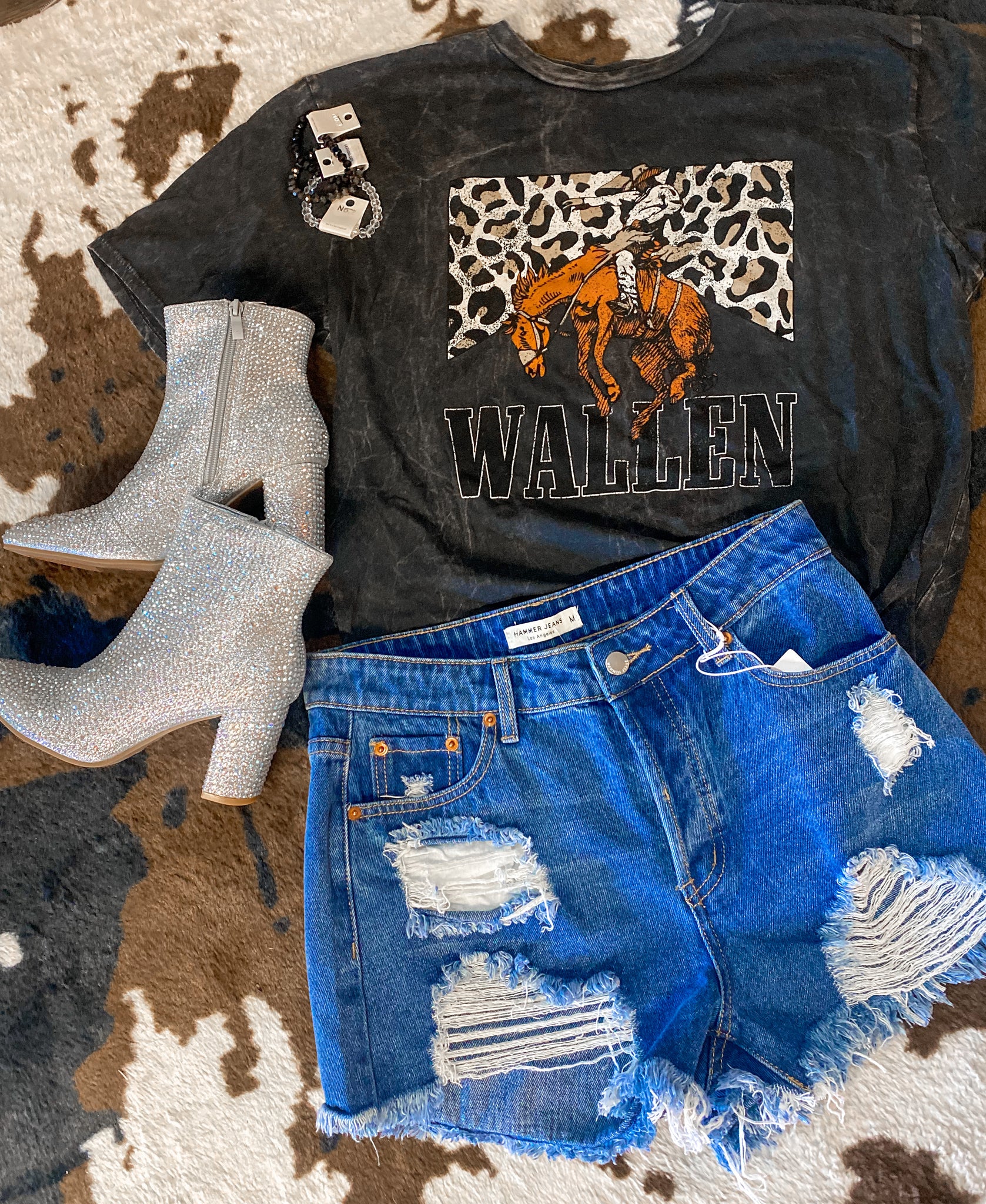 Wallen Graphic Black Mineral Wash Tee