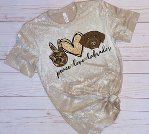 Peace Love Labrador Bleached Tee