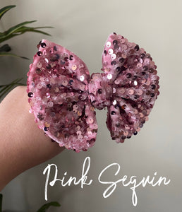 Pink Sequin Bow