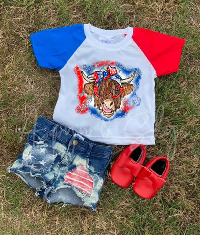 Patriotic Cow RWB Tee