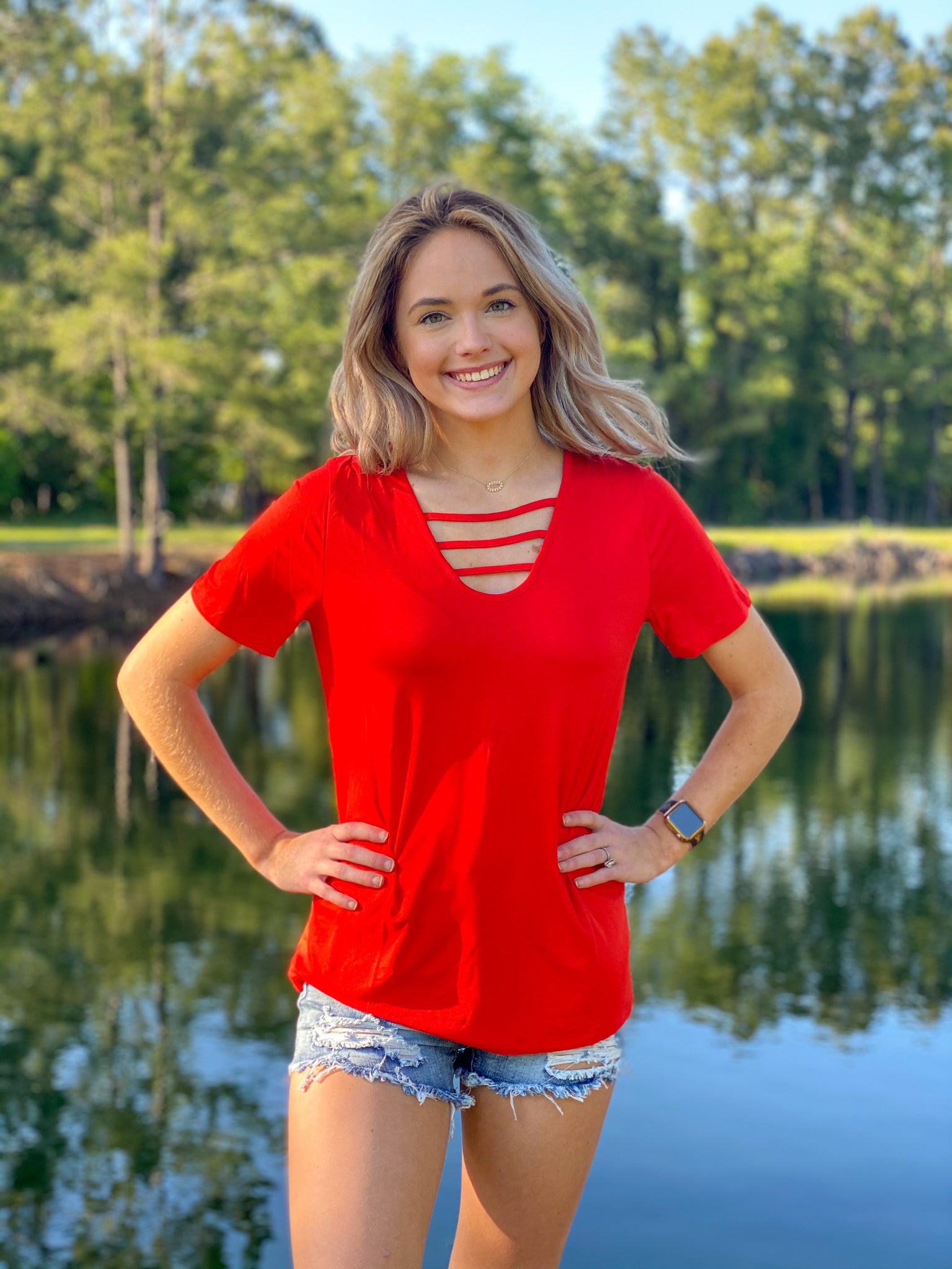 Red Caged Top