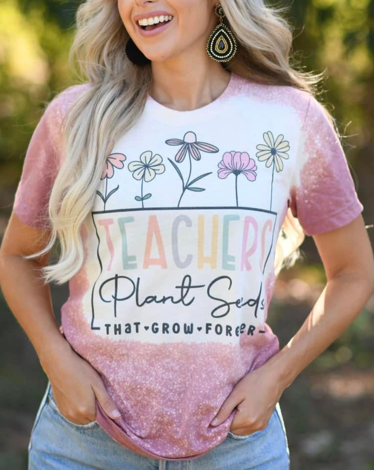 Teachers Plant Seeds Bleached Tee