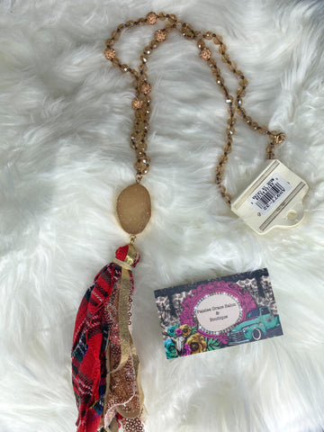 Druzy Plaid Necklace