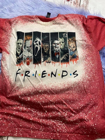 Horror Friends Bleached Tee