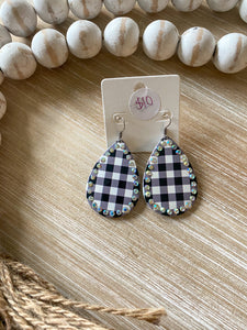 Buffalo Plaid Teardrop Earrings