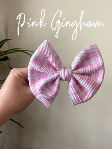 Pink Gingham Bow