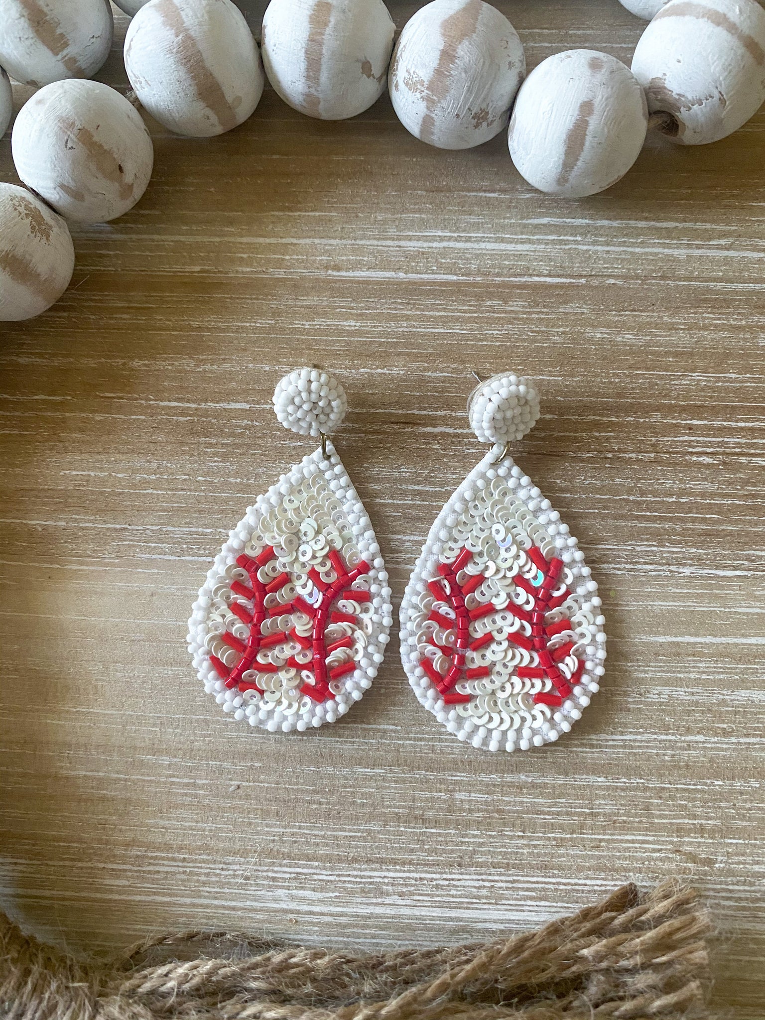 Baseball Sequin Earrings