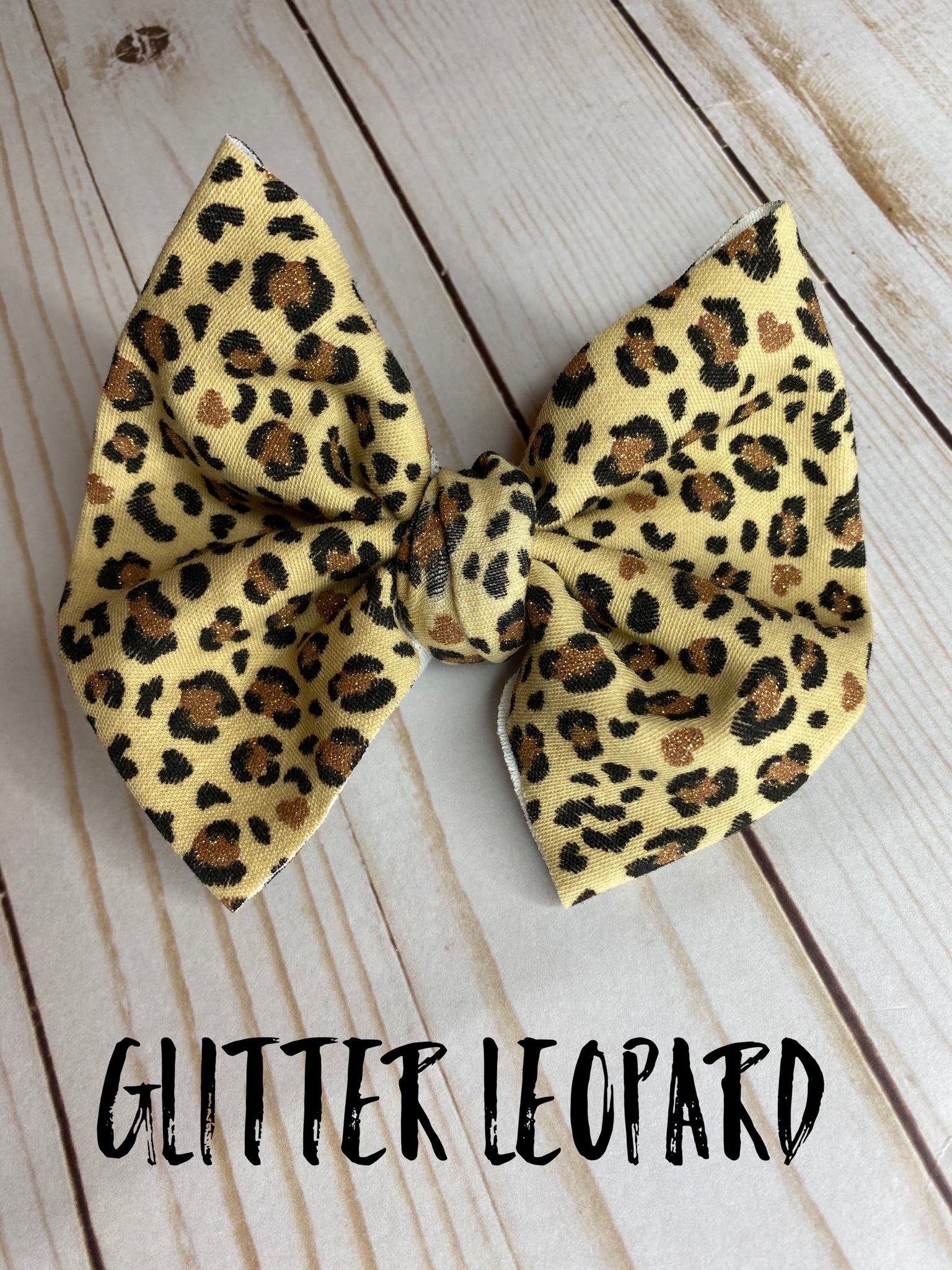 Glitter Leopard Bow