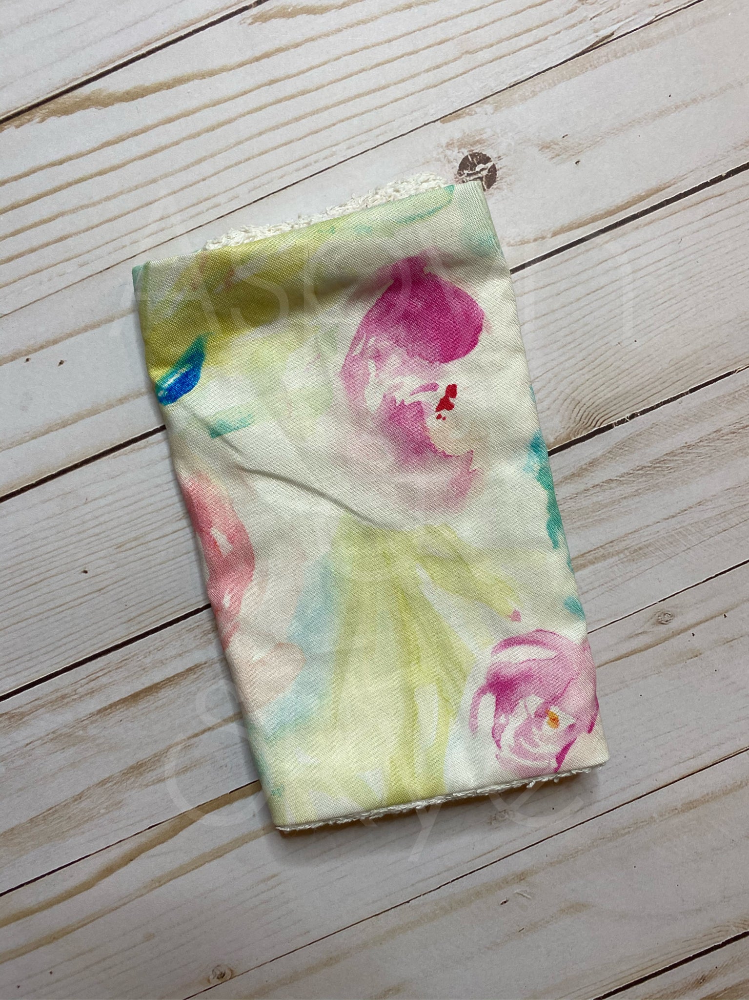 Watercolor Floral Burp Cloth