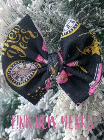 Pink New Years Bow