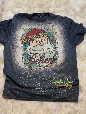 Believe Santa Bleached Tee