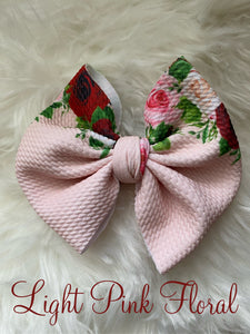 Light Pink Floral Bow