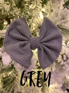 Ribbed Grey Bow