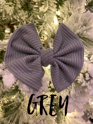 Ribbed Grey Bow