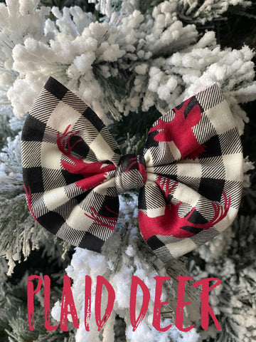 Plaid Deer Bow