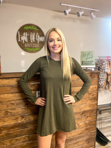 Olive Long Sleeve Dress