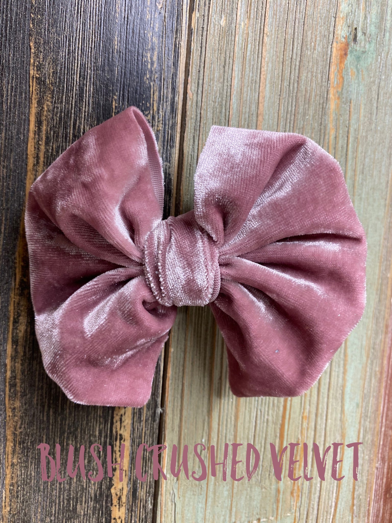 Blush Crushed Velvet Bow