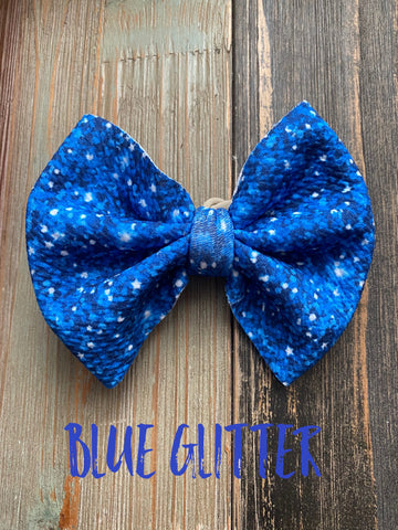 Blue Glitter Bow