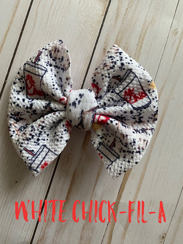 White Chick-Fil-A Bow