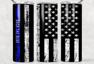 Back The Blue Skinny Tumbler