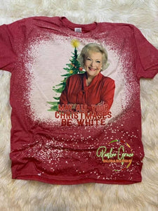 Betty White Christmas Bleached Tee