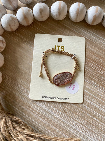 Rose Gold Sparkle Drawstring Bracelet